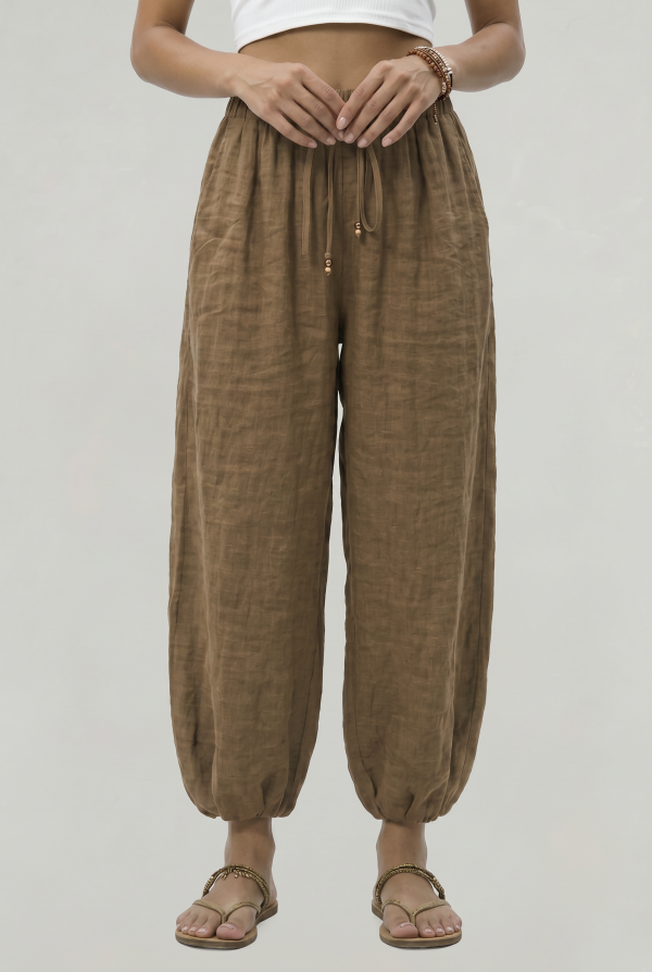 Women's Wide Leg Linen Trousers