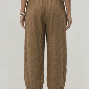 Women's Wide Leg Linen Trousers - Image 10