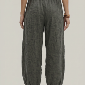Women's Wide Leg Linen Trousers - Image 14