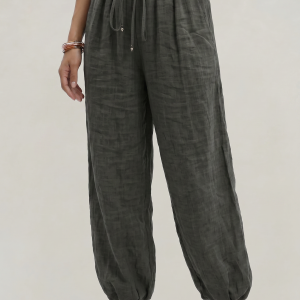 Women's Wide Leg Linen Trousers - Image 13