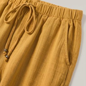 Women's Wide Leg Linen Trousers - Image 4