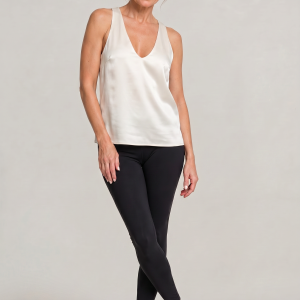 Women's Deep V-Neck Satin Tank Top - Image 2