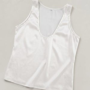 Women's Deep V-Neck Satin Tank Top - Image 5