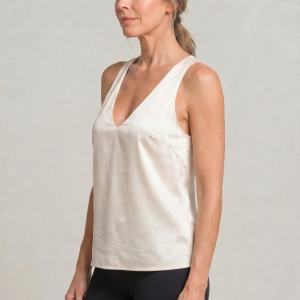 Women's Deep V-Neck Satin Tank Top - Image 3