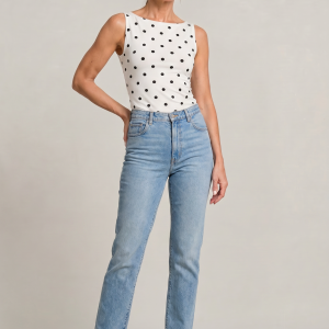Women's Polka Dot Sleeveless Tank Top ?C Fitted Round Neck Summer Top - Image 2