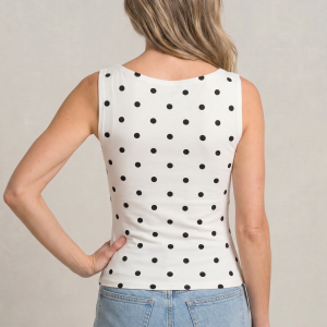 Women's Polka Dot Sleeveless Tank Top ?C Fitted Round Neck Summer Top - Image 4