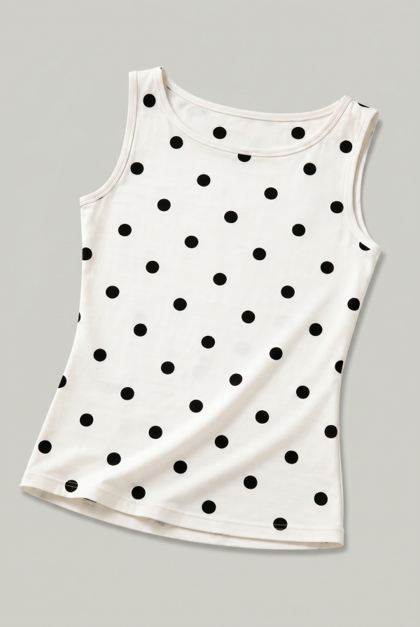Women's Polka Dot Sleeveless Tank Top ?C Fitted Round Neck Summer Top