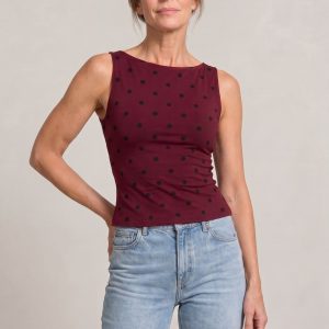 Women's Polka Dot Sleeveless Tank Top ?C Fitted Round Neck Summer Top - Image 8