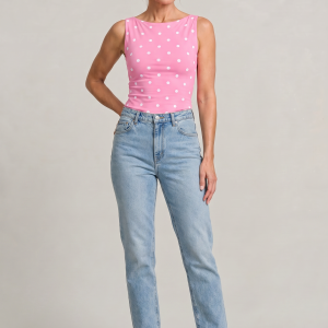 Women's Polka Dot Sleeveless Tank Top ?C Fitted Round Neck Summer Top - Image 13