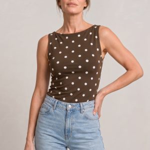 Women's Polka Dot Sleeveless Tank Top ?C Fitted Round Neck Summer Top - Image 16