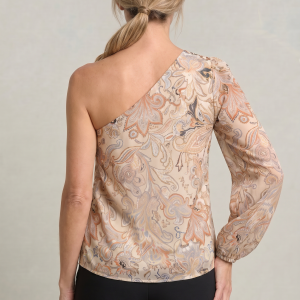 Women's One Shoulder Printed Long Sleeve Blouse - Image 9