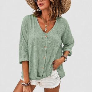 Serena | Breathable And Elegant Linen Blouse