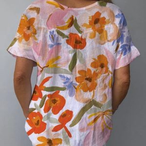 Lina | Relaxed Fit Retro Floral Women's Top