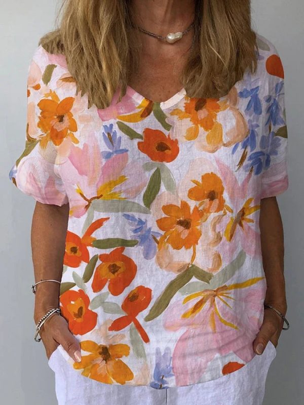 Lina | Relaxed Fit Retro Floral Women's Top