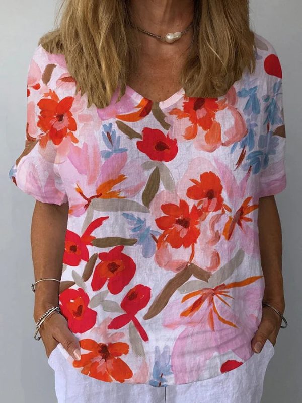 Lina | Relaxed Fit Retro Floral Women's Top
