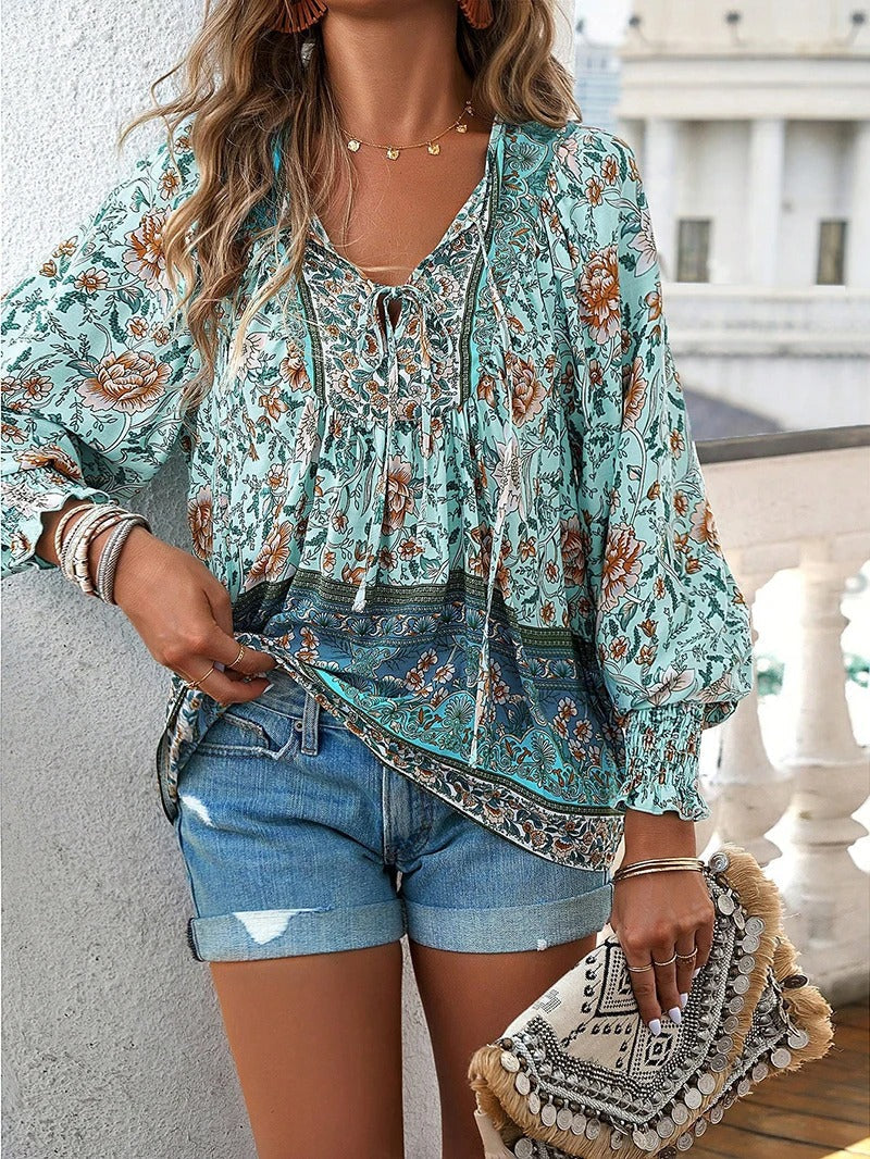 Lunara | Floral Puff Sleeve Summer Top - Image 3