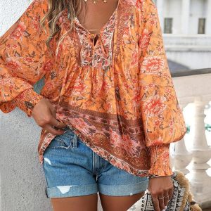 Lunara | Floral Puff Sleeve Summer Top - Image 4