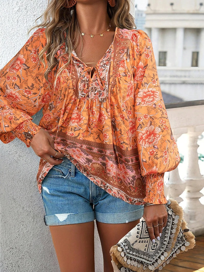 Lunara | Floral Puff Sleeve Summer Top - Image 4
