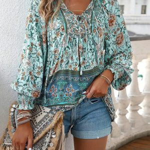 Lunara | Floral Puff Sleeve Summer Top - Image 5