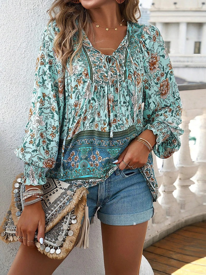 Lunara | Floral Puff Sleeve Summer Top - Image 5