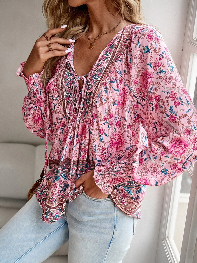 Lunara | Floral Puff Sleeve Summer Top - Image 6