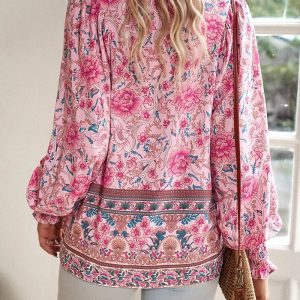 Lunara | Floral Puff Sleeve Summer Top - Image 7