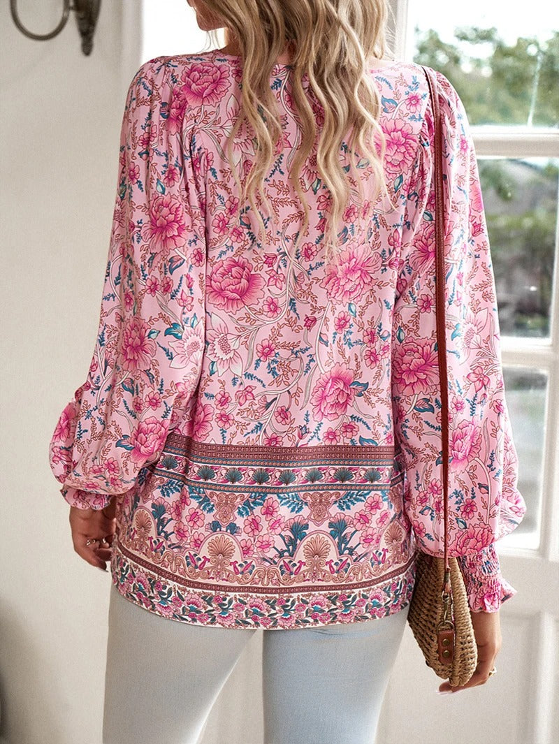 Lunara | Floral Puff Sleeve Summer Top - Image 7