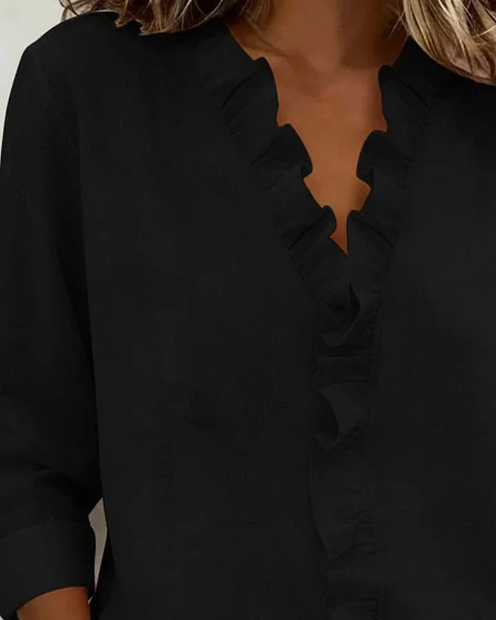 Livia | Elegant Ruffled V-Neck Women