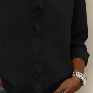 Livia | Elegant Ruffled V-Neck Women's Blouse - Image 5