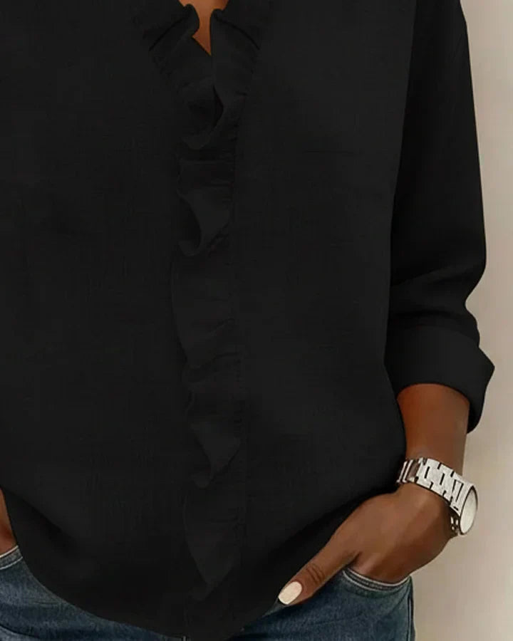 Livia | Elegant Ruffled V-Neck Women