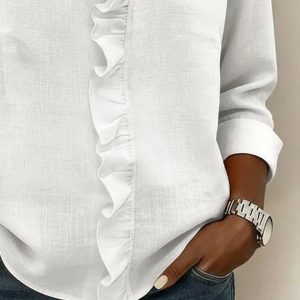 Livia | Elegant Ruffled V-Neck Women's Blouse - Image 7