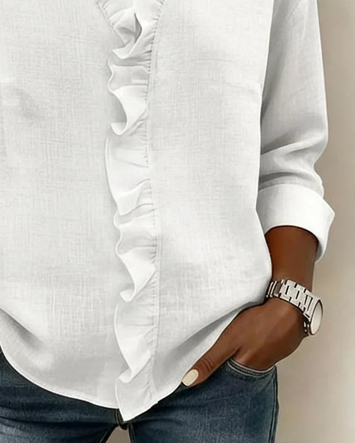 Livia | Elegant Ruffled V-Neck Women