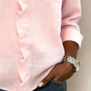 Livia | Elegant Ruffled V-Neck Women's Blouse - Image 8