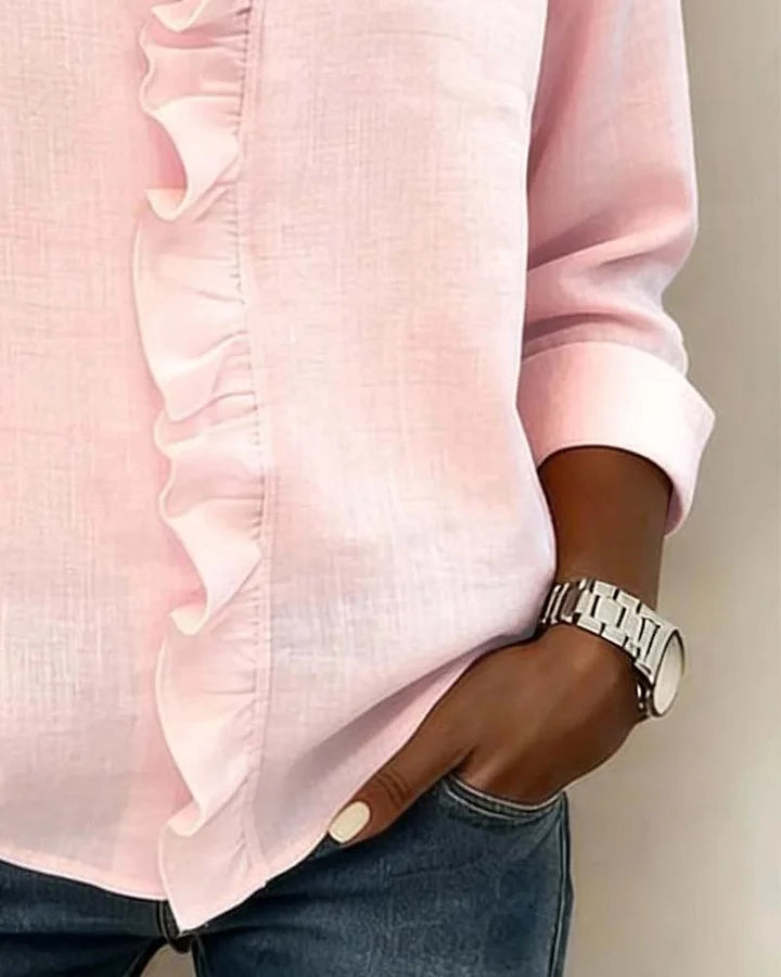 Livia | Elegant Ruffled V-Neck Women