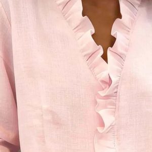 Livia | Elegant Ruffled V-Neck Women's Blouse - Image 9