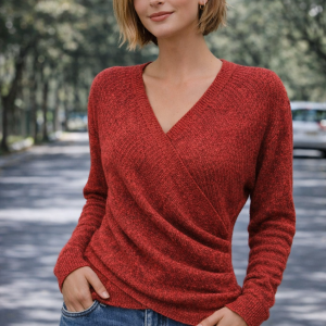 Jenny | Elegant V-Neck Women's Sweater - Image 3