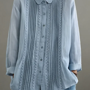 Elowara | Pleated Lace Elegance Blouse - Image 3