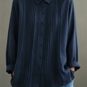 Elowara | Pleated Lace Elegance Blouse - Image 4
