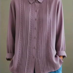 Elowara | Pleated Lace Elegance Blouse - Image 5