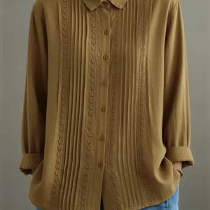 Elowara | Pleated Lace Elegance Blouse - Image 6