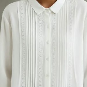 Elowara | Pleated Lace Elegance Blouse - Image 7
