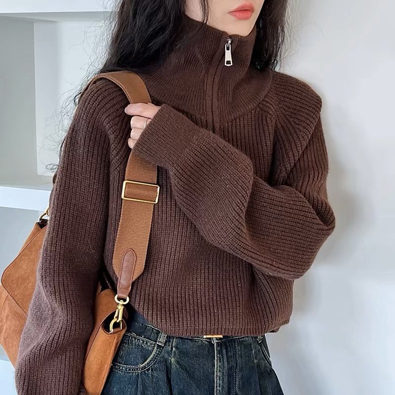 Sofia Soft-Touch Quarter-Zip Sweater - Image 1