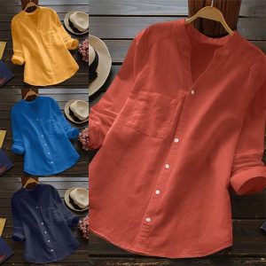 Elowen | Casual Women's Cotton Blouse - Image 3