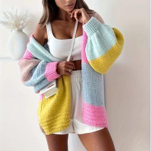 Nola Colour Block Knit Cardigan