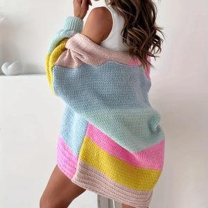 Nola Colour Block Knit Cardigan - Image 2