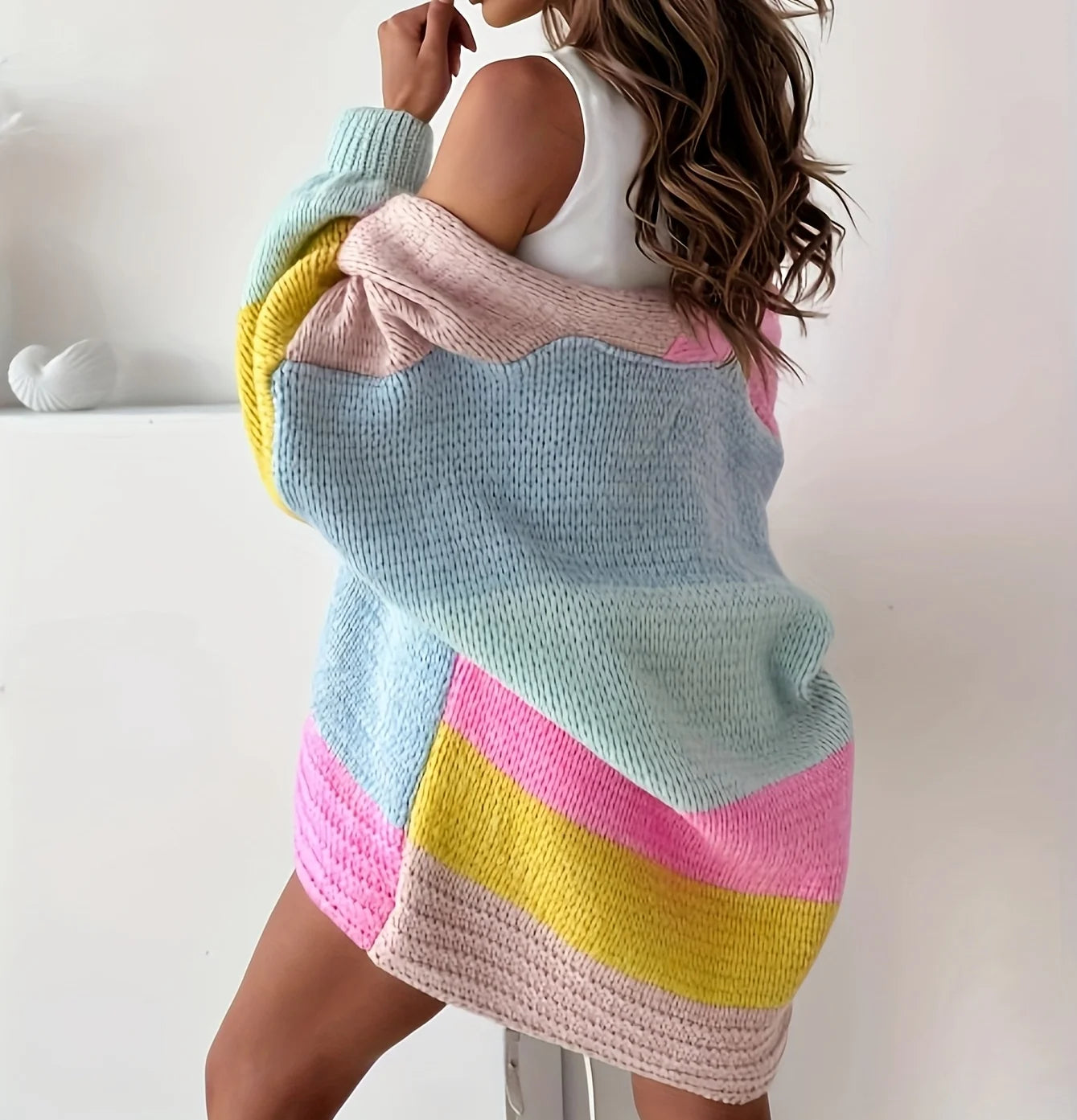 Nola Colour Block Knit Cardigan - Image 2