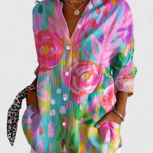 Women's Colourful Print Blouse ?C Relaxed Fit - Image 2