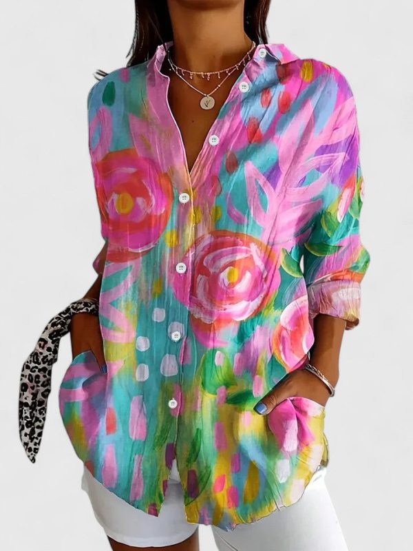 Women's Colourful Print Blouse ?C Relaxed Fit