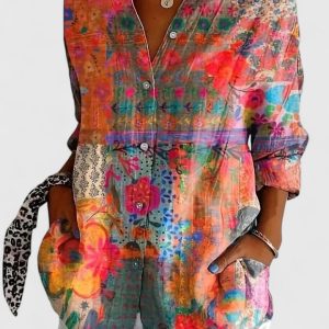 Women's Colourful Print Blouse ?C Relaxed Fit - Image 4