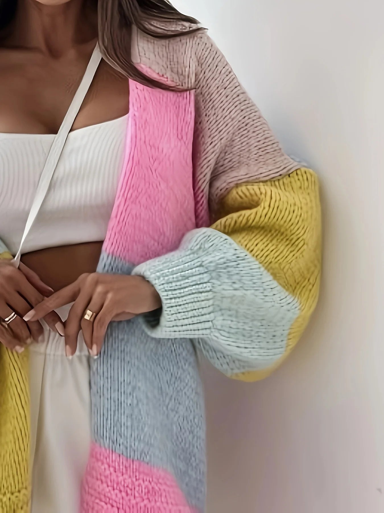 Nola Colour Block Knit Cardigan - Image 3
